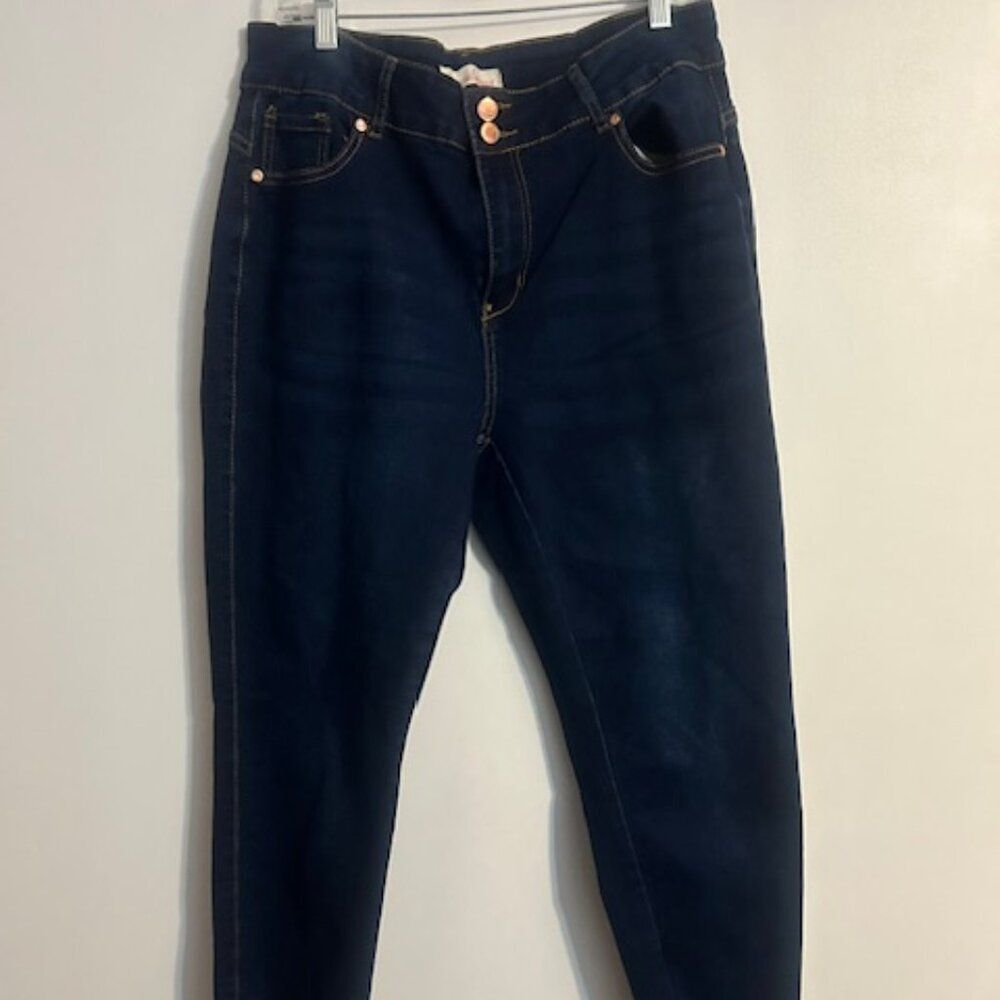 Curvalicious Curvy Fit skinny 5 pocket denim jeans, size 16